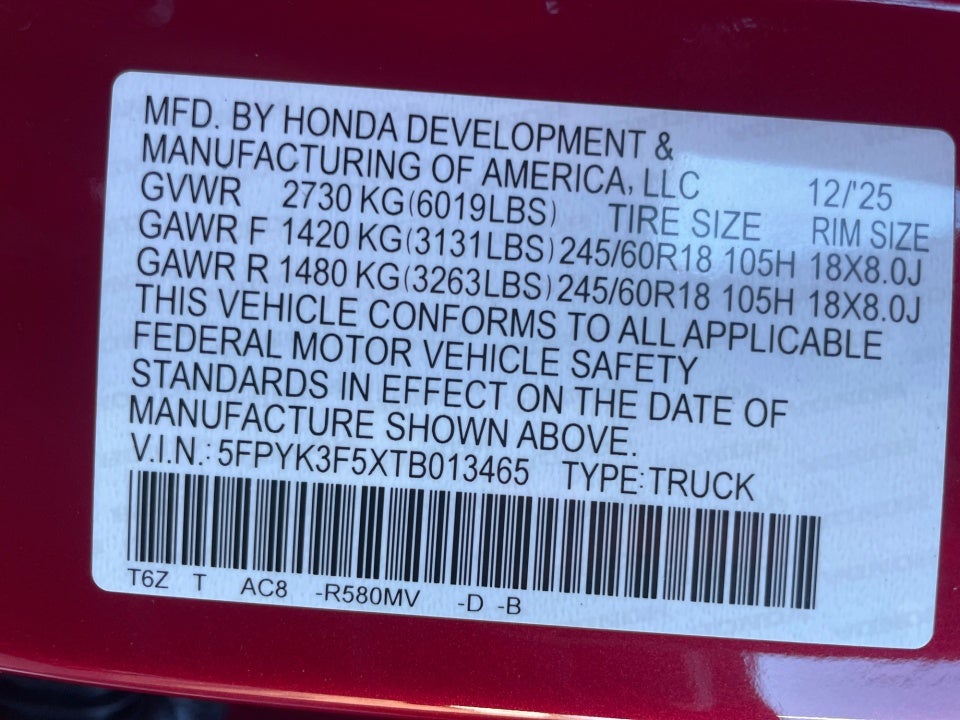 2026 Honda Ridgeline RTL