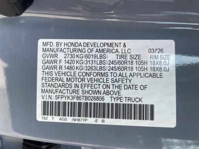 2026 Honda Ridgeline Black Edition