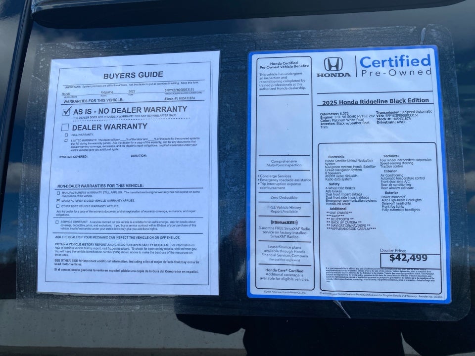 2025 Honda Ridgeline Black Edition