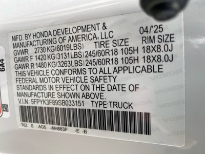 2025 Honda Ridgeline Black Edition