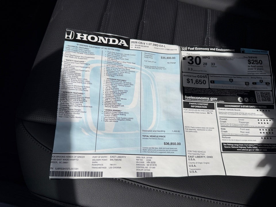 2026 Honda CR-V EX-L 2WD