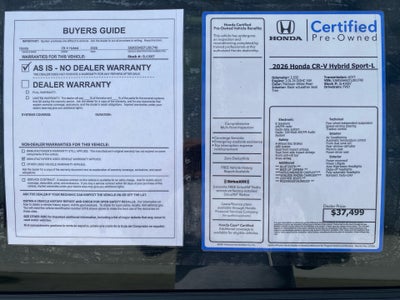 2026 Honda CR-V Hybrid 2WD Sport-L
