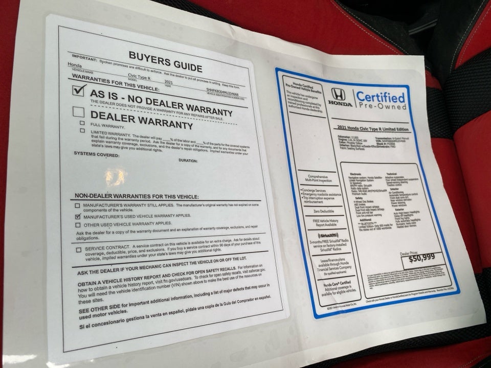 2021 Honda Civic Type R Limited Edition