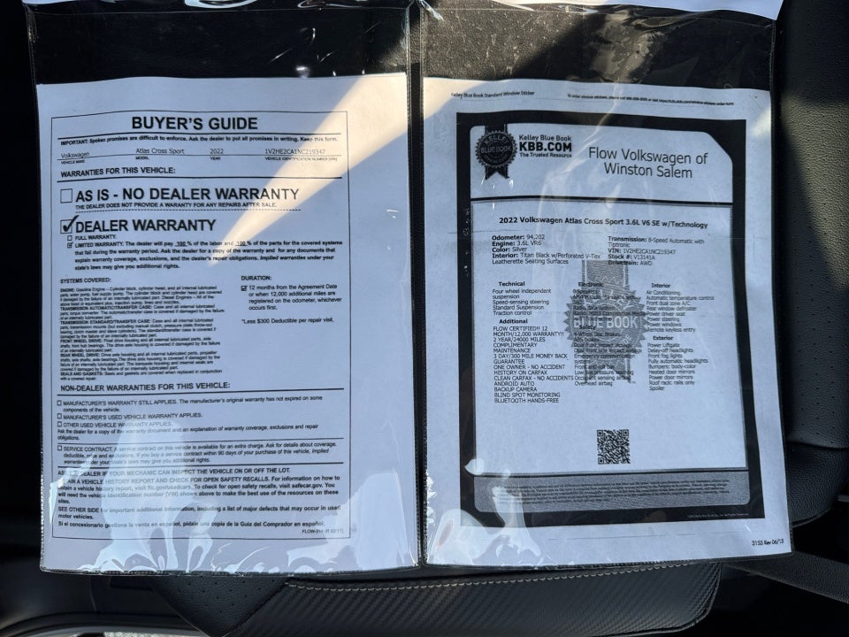 2022 Volkswagen Atlas Cross Sport 3.6L V6 SE w/Technology
