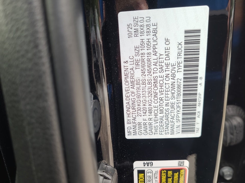 2026 Honda Ridgeline RTL