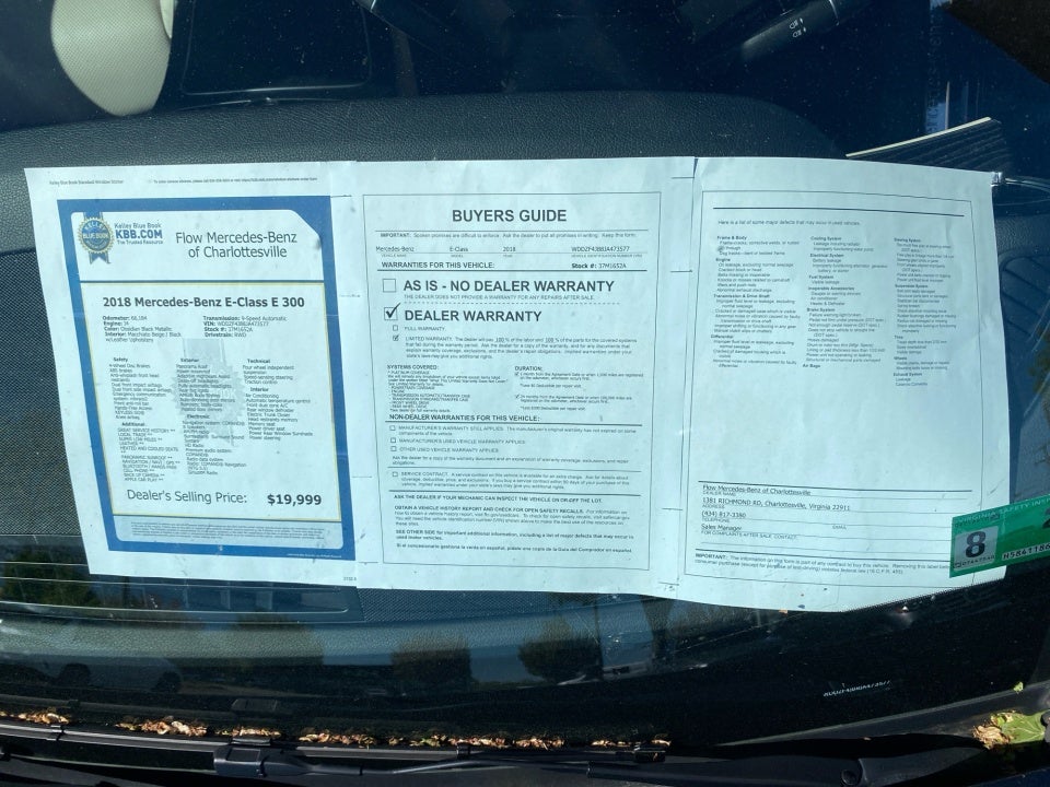 2018 Mercedes-Benz E 300 E 300