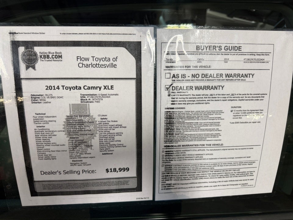 2014 Toyota Camry XLE V6