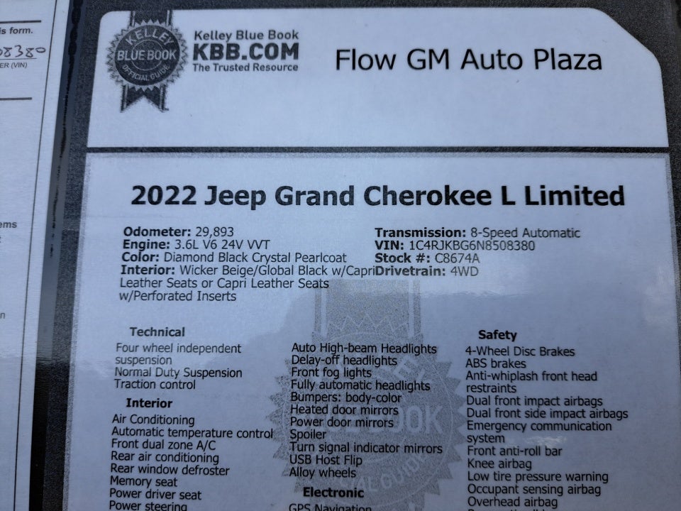 2022 Jeep Grand Cherokee L Limited 4x4