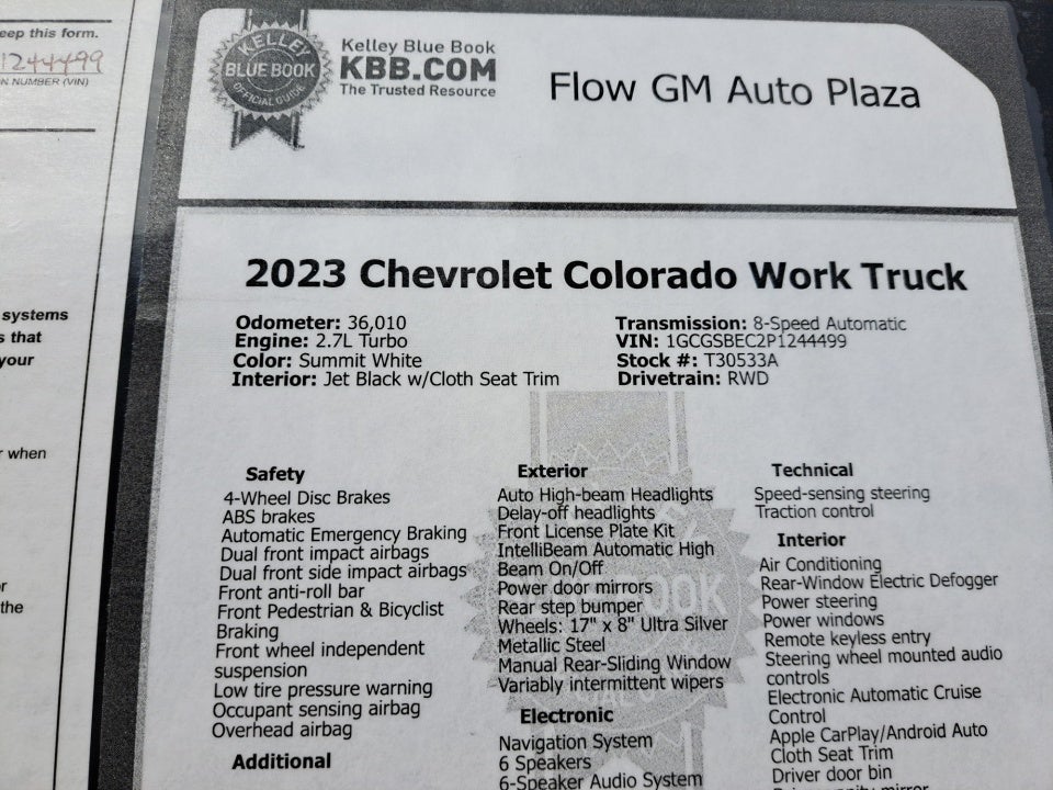 2023 Chevrolet Colorado 2WD Work Truck