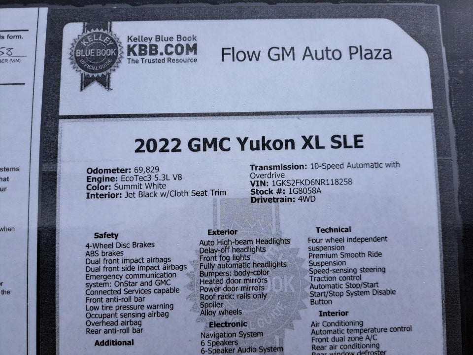 2022 GMC Yukon XL SLE