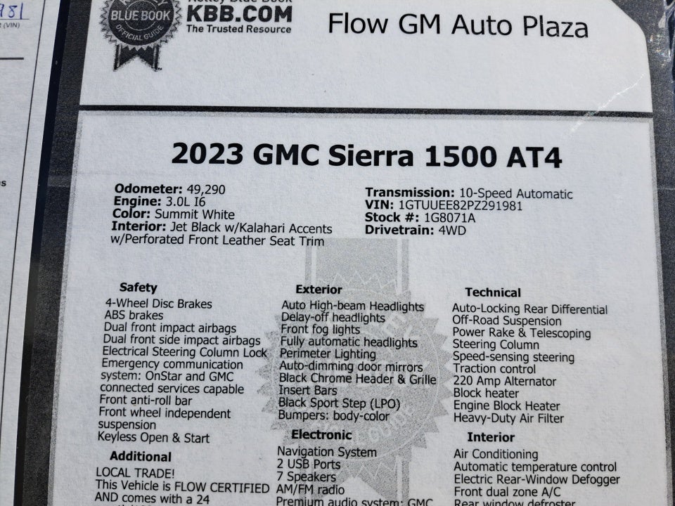 2023 GMC Sierra 1500 4WD Crew Cab Short Box AT4
