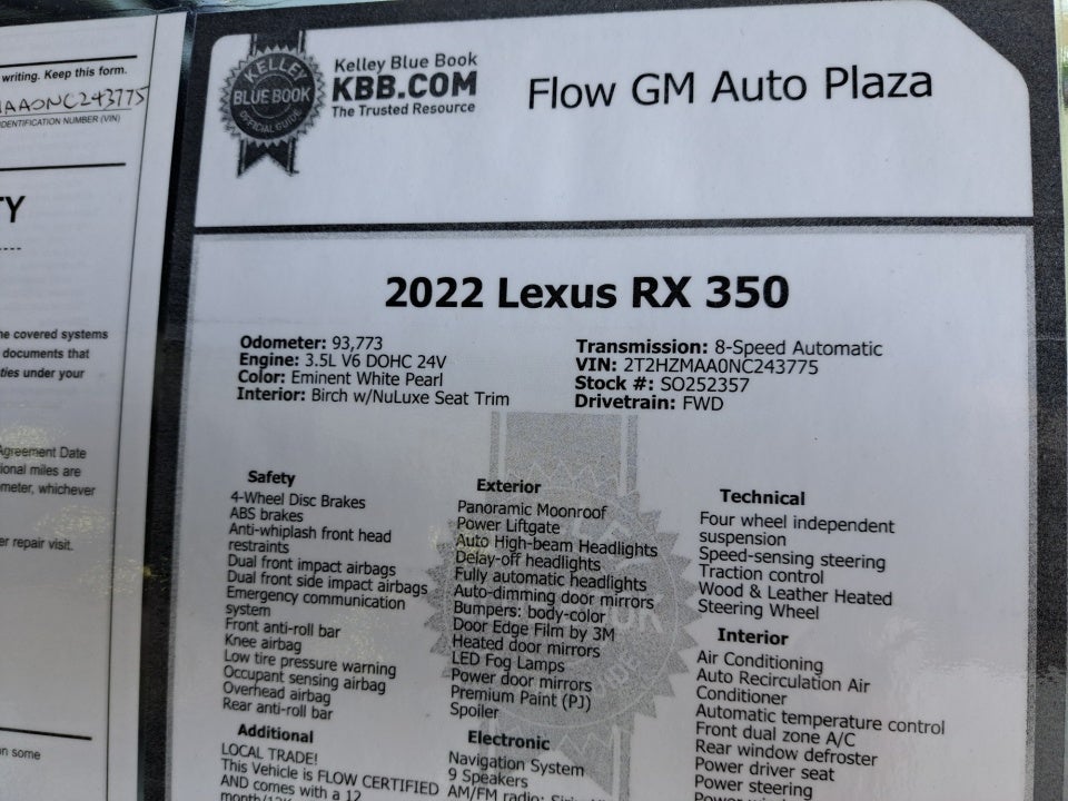 2022 Lexus RX 350 F SPORT Handling