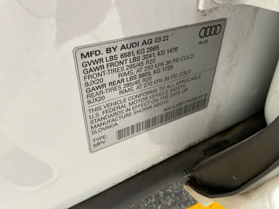 2022 Audi Q7 Premium Plus