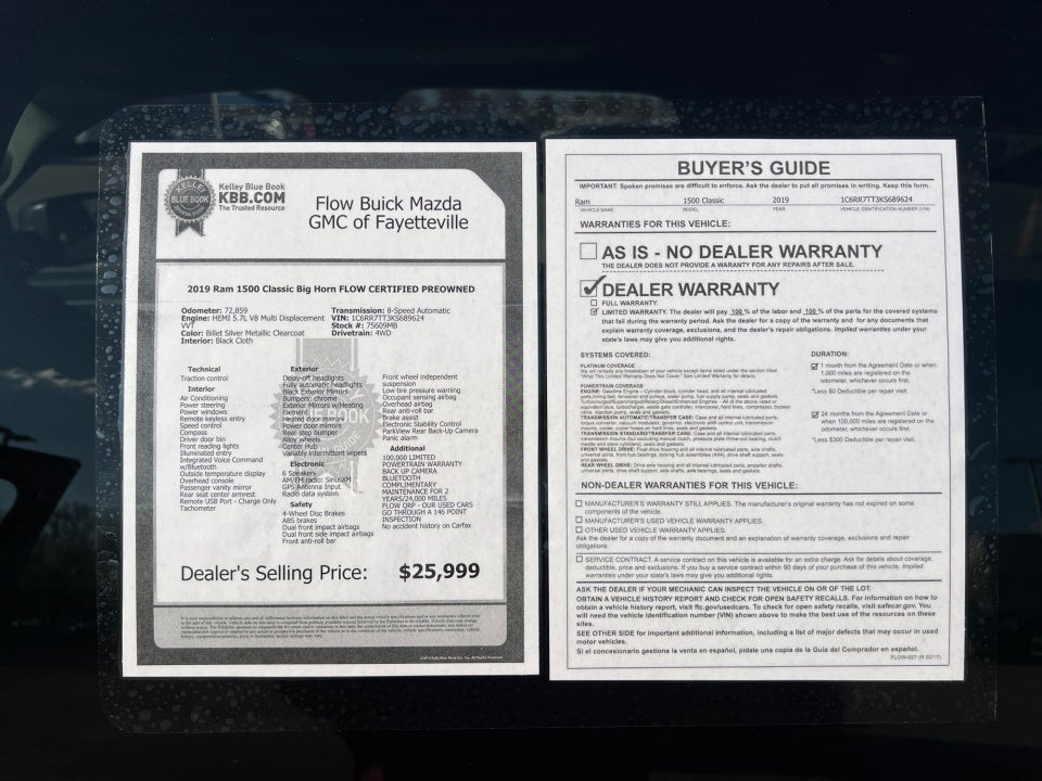 2019 RAM 1500 Classic Big Horn Crew Cab 4x4 6'4" Box