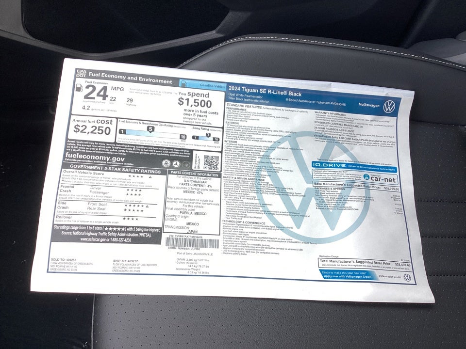 2024 Volkswagen Tiguan 2.0T SE R-Line Black