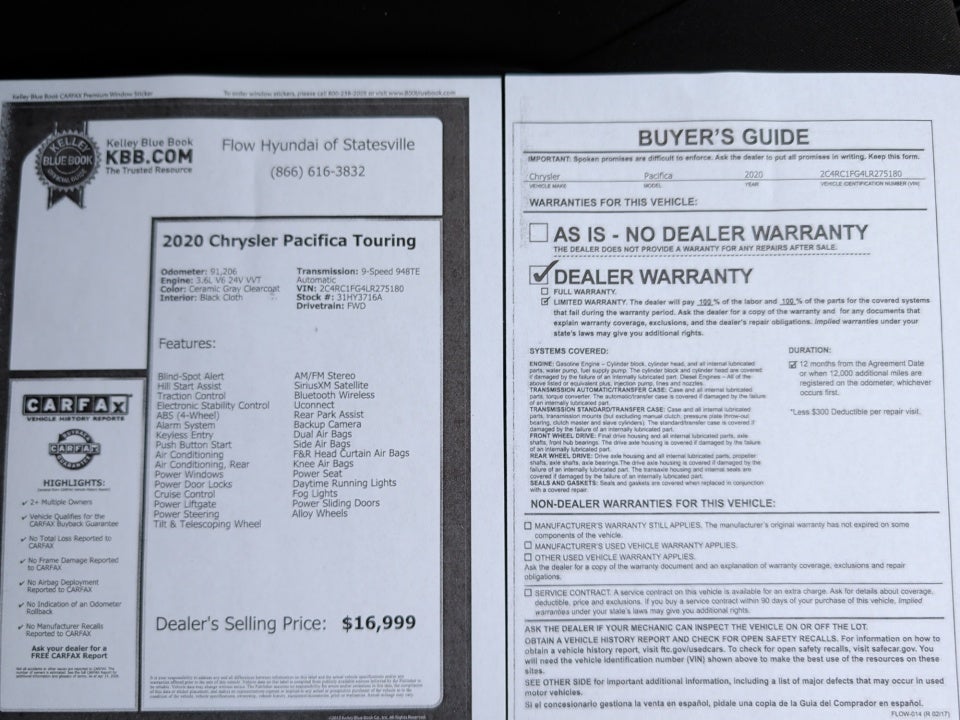 2020 Chrysler Pacifica Touring