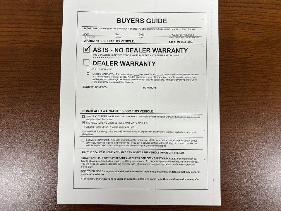 2023 Honda Accord EX