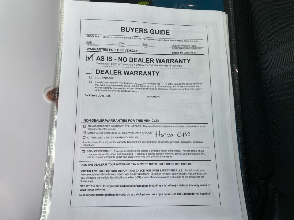 2025 Honda Civic Sedan Sport