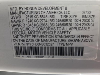2022 Honda Pilot Touring 7-Passenger