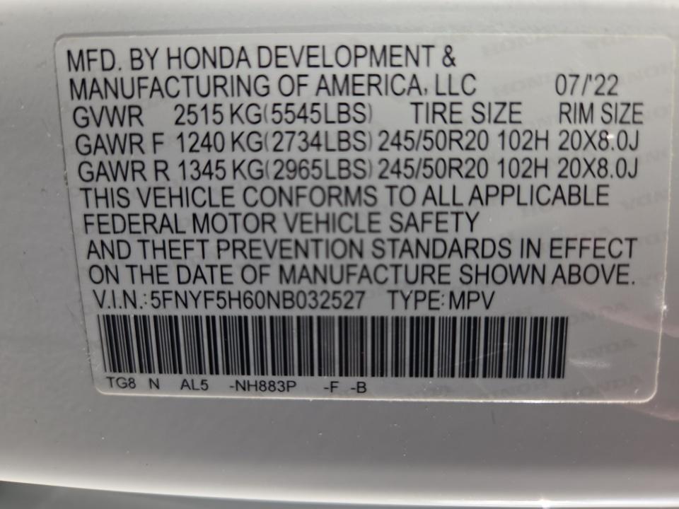 2022 Honda Pilot Touring 7-Passenger