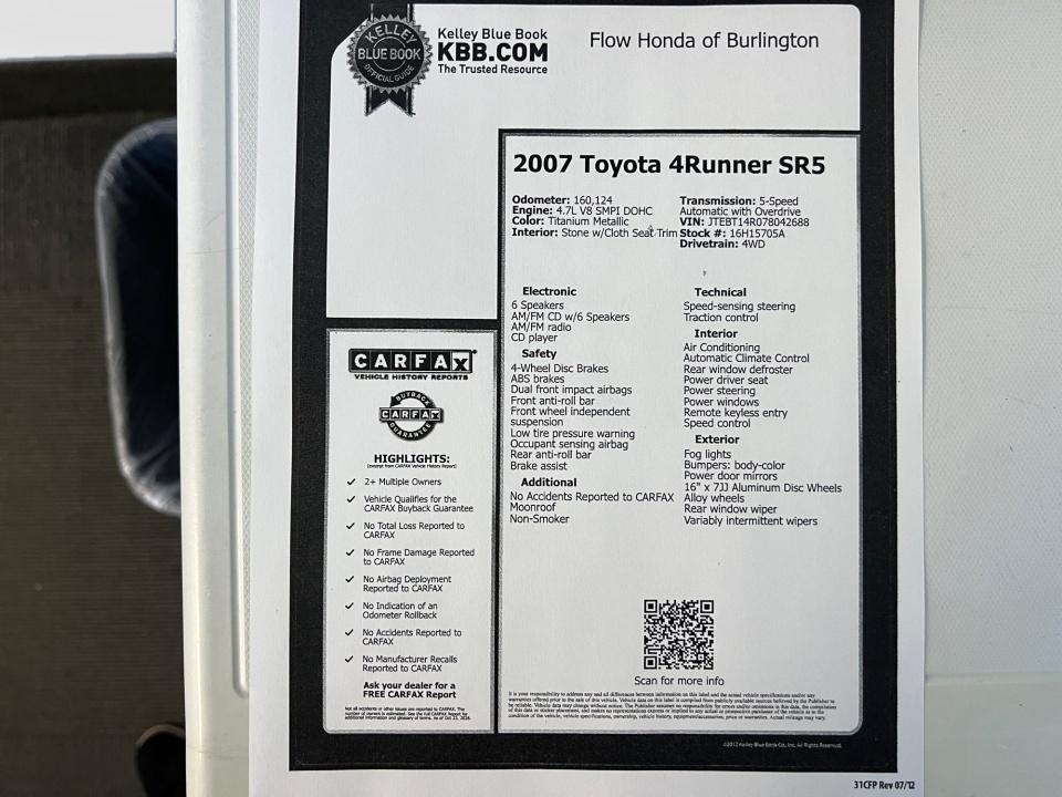2007 Toyota 4Runner SR5