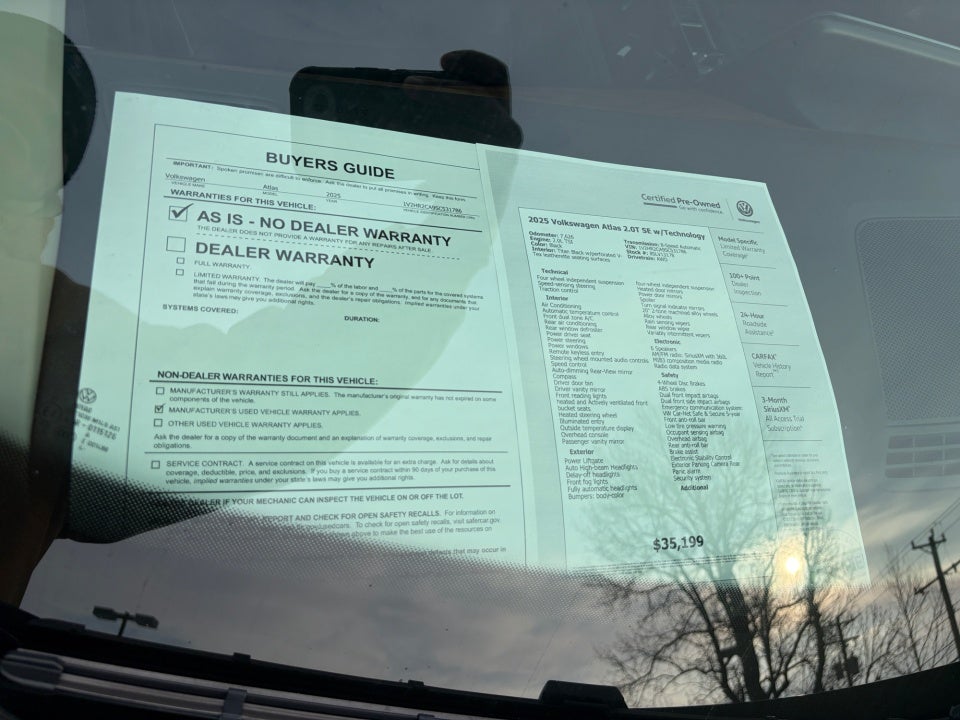 2025 Volkswagen Atlas 2.0T SE w/Technology