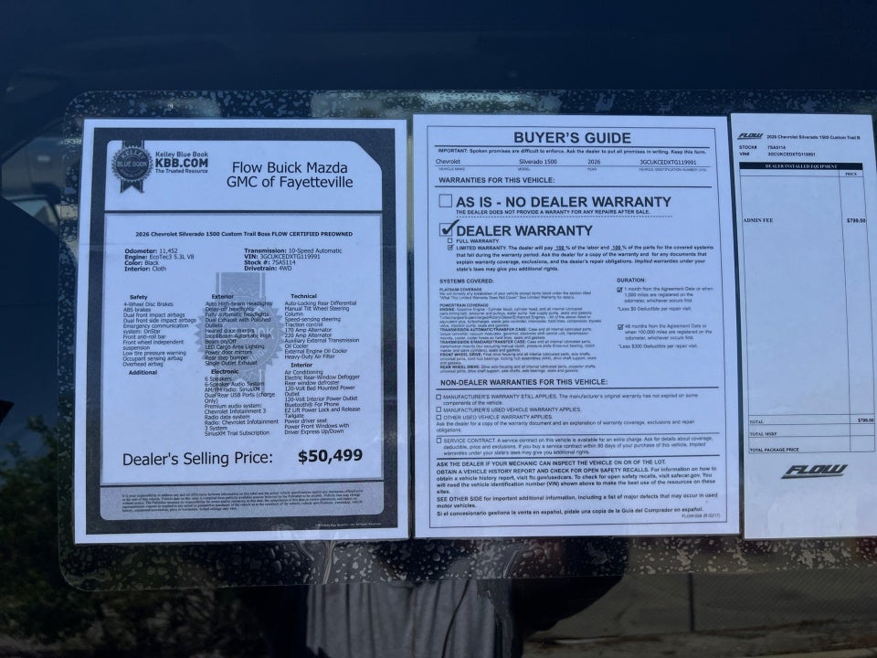 2026 Chevrolet Silverado 1500 4WD Crew Cab Short Bed Custom Trail Boss